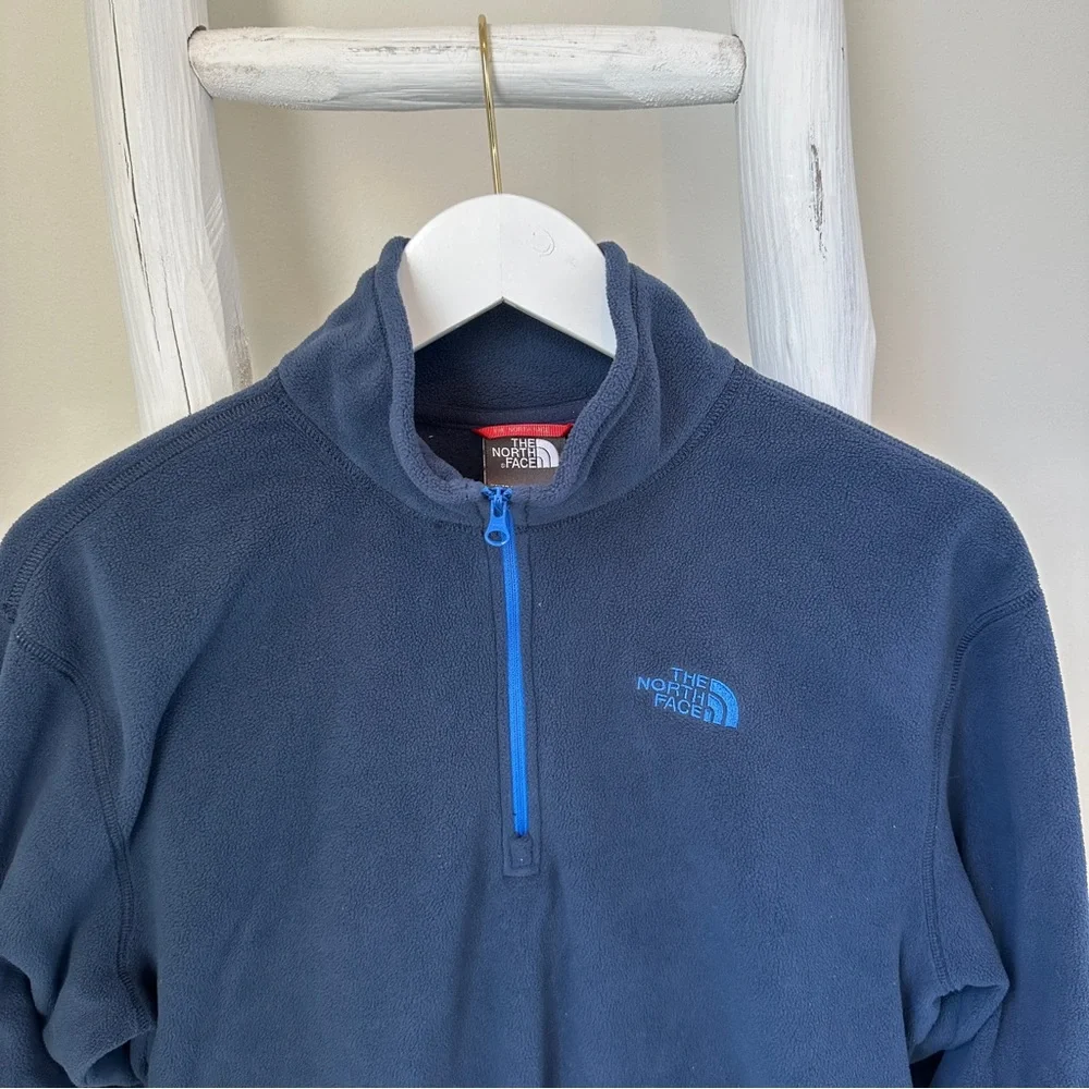 The North Face Men's Deep Blue Fleece Quarter Zip Pullover Size Medium